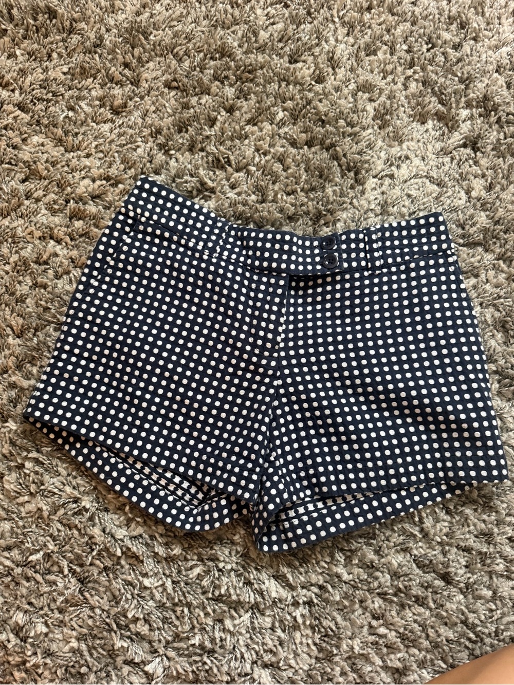 Vineyard Vines Navy and White Polka Dot High Waist Shorts